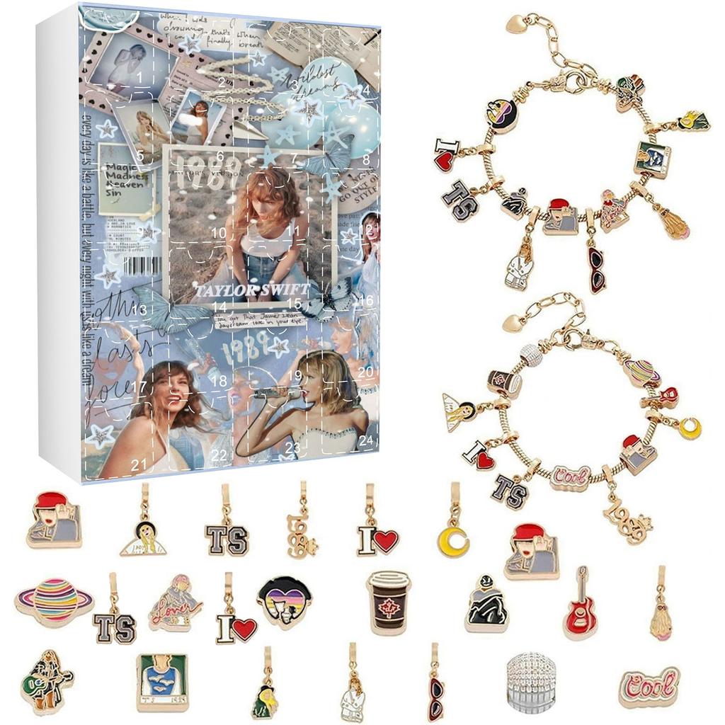 Advent Calendar Gifts, DIY Bracelet Making Kit For For Kids Adult, 24-Days Christmas Countdown Calendar Jewelry Gifts