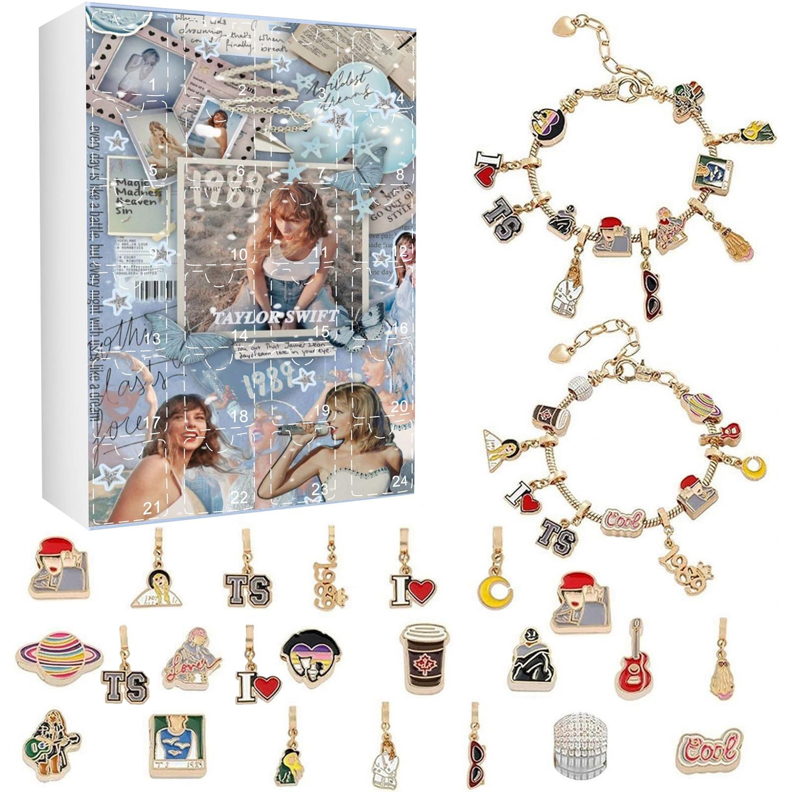 

Подарки с адвент-календарем, набор для изготовления браслетов своими руками для детей и взрослых, рождественский календарь обратного отсчета на 24 дня, ювелирные подарки One Size