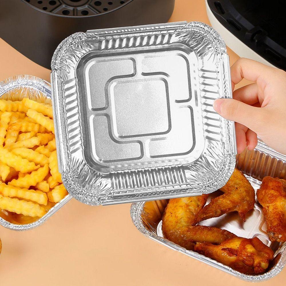 30Pcs Square Aluminum Foil Baking Trays 6/7/8/9inch Aluminum Foil Bowl Air Fryer Pans  Meal Prep
