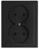 Double Socket Without Grounding IP20 16A 250V Flush-mounted Matte Black