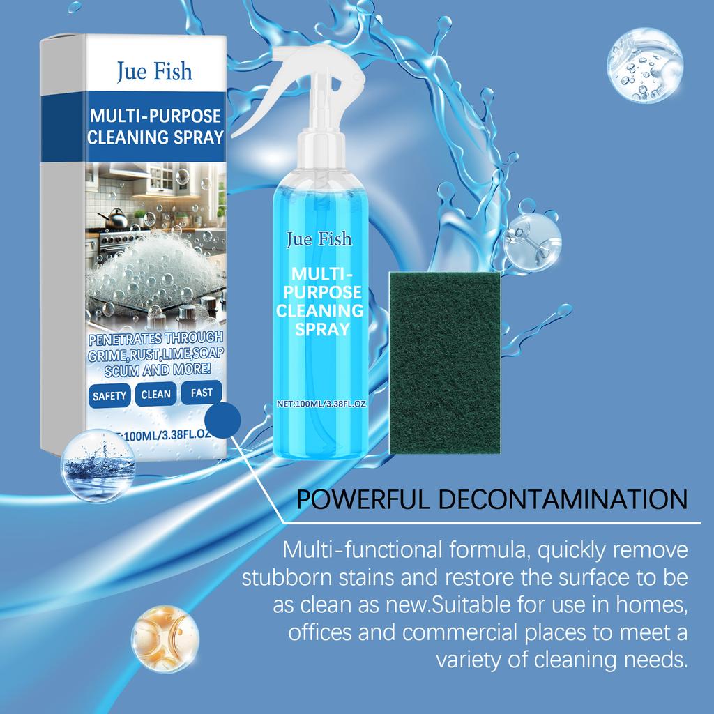 Jue-fish Kitchen Grease Foam Cleaner Stain Remover Multi-Purpose Dirt Oil Cleaning Bubble Spray For Grills Ovens Foam Washing Tools