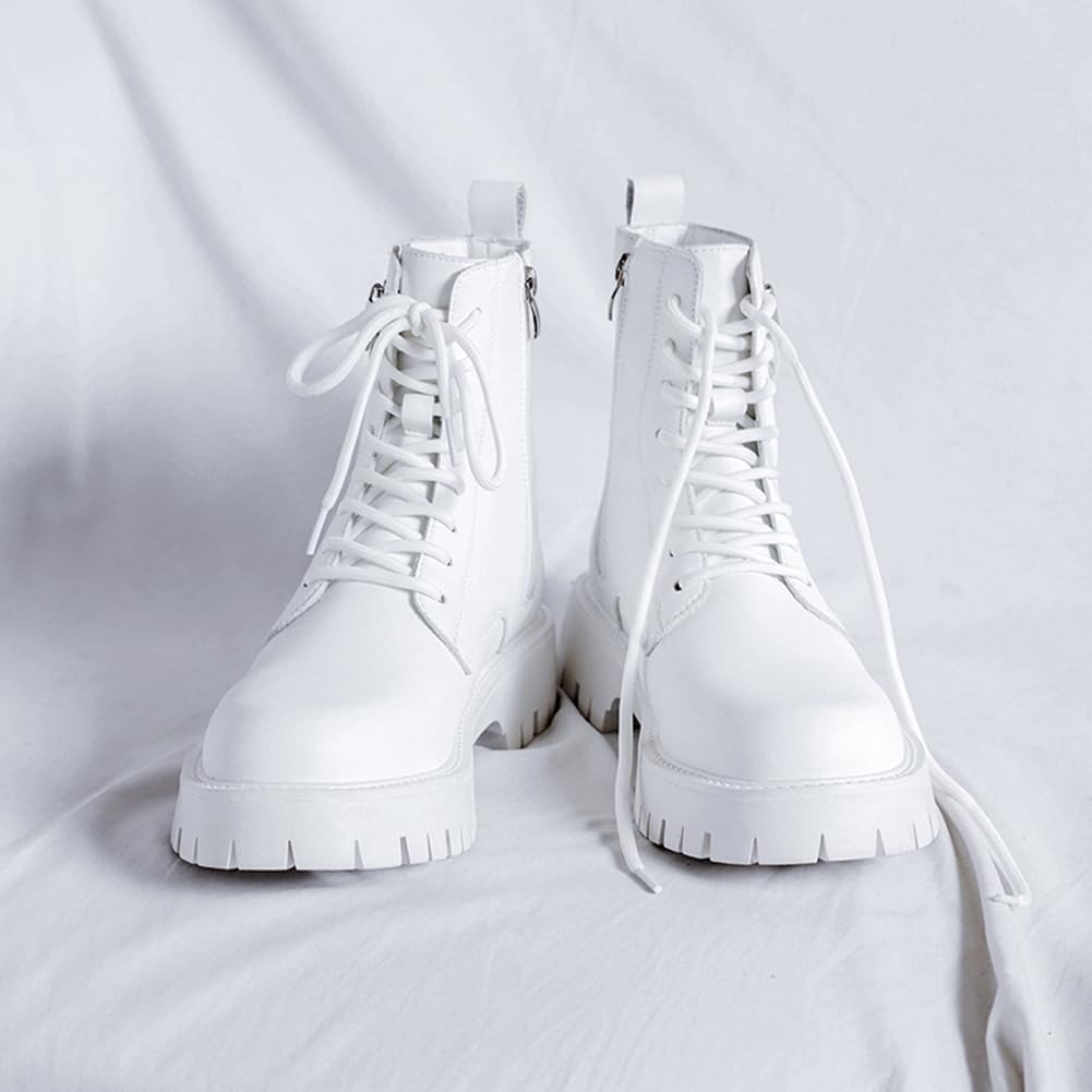 FANGLI Side Zip Short Motorcycle Platform Work Engineer Cold FL422 Size Men's Boots, Lace-Up, Boots, Boots, Sole, Boots, Boots, Casual, Weather,