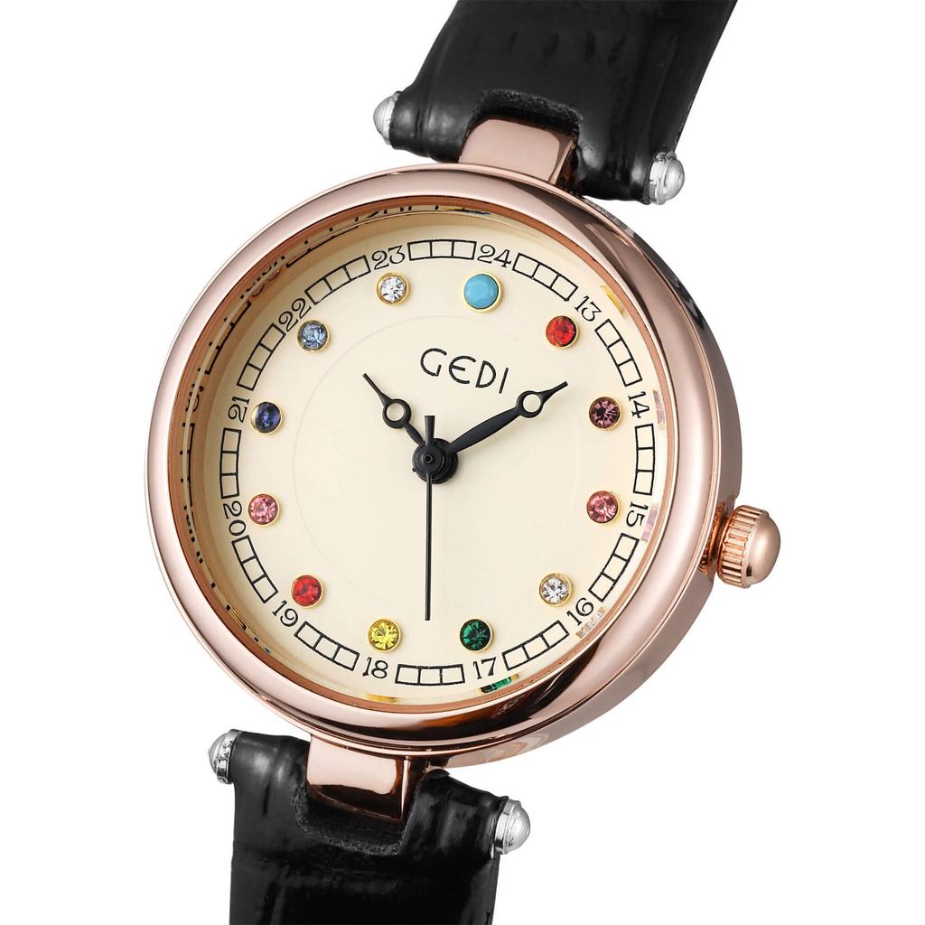 Fashion Colorful Rhinestone Student Watch Niche High-End Belt Watch Women'S Quartz Watch
