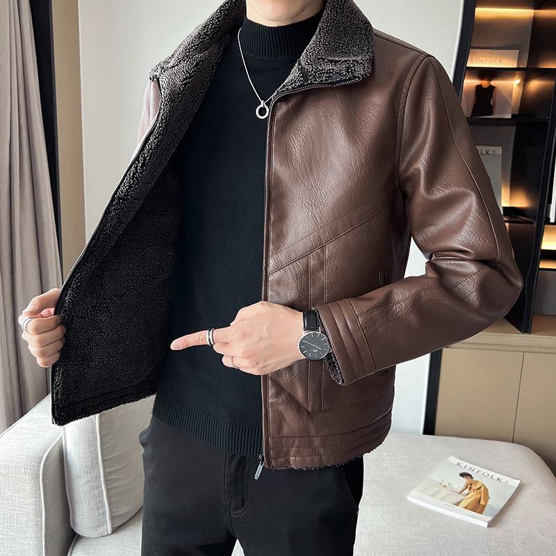Men's PU Fur-Lined Warm Leather Jacket - Winter/Autumn Bestseller