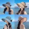 Summer Straw Sun Hat With Large Brim And Butterfly Knot For Women