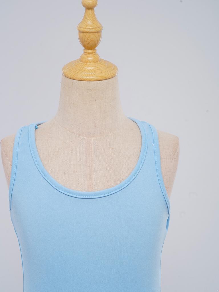 Girls Workout Tennis Dress U Neck Sleeveless Racerback Sundress Solid Color Golf Sports Dresses