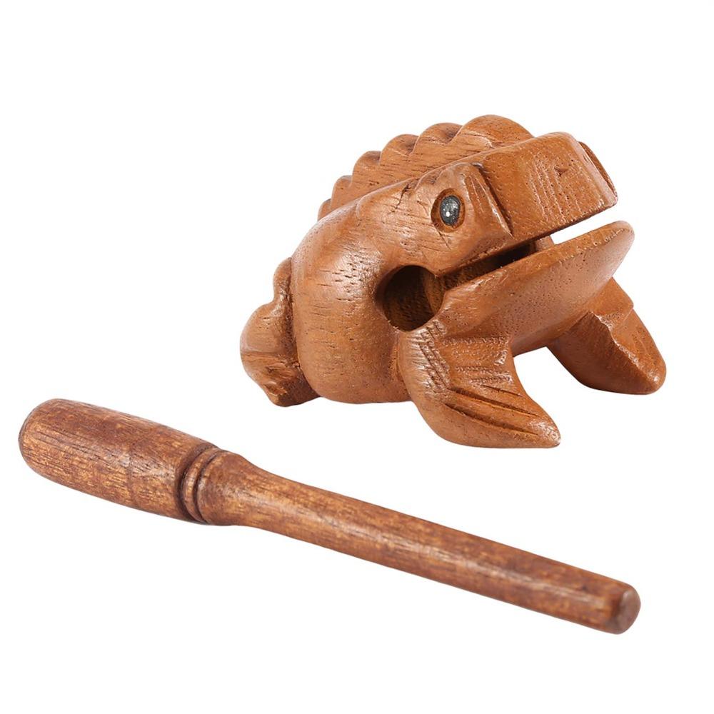 Wooden Wood Frog Percussion Instrument Yeliow Frog Sound Making Ornament Personal Collection