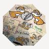 1pc Twin Chip 'n' Dale Pattern Automatic Umbrella is Fashionable and Good-Looking, a Portable 3-Fold Umbrella, Suitable for Travel and Daily