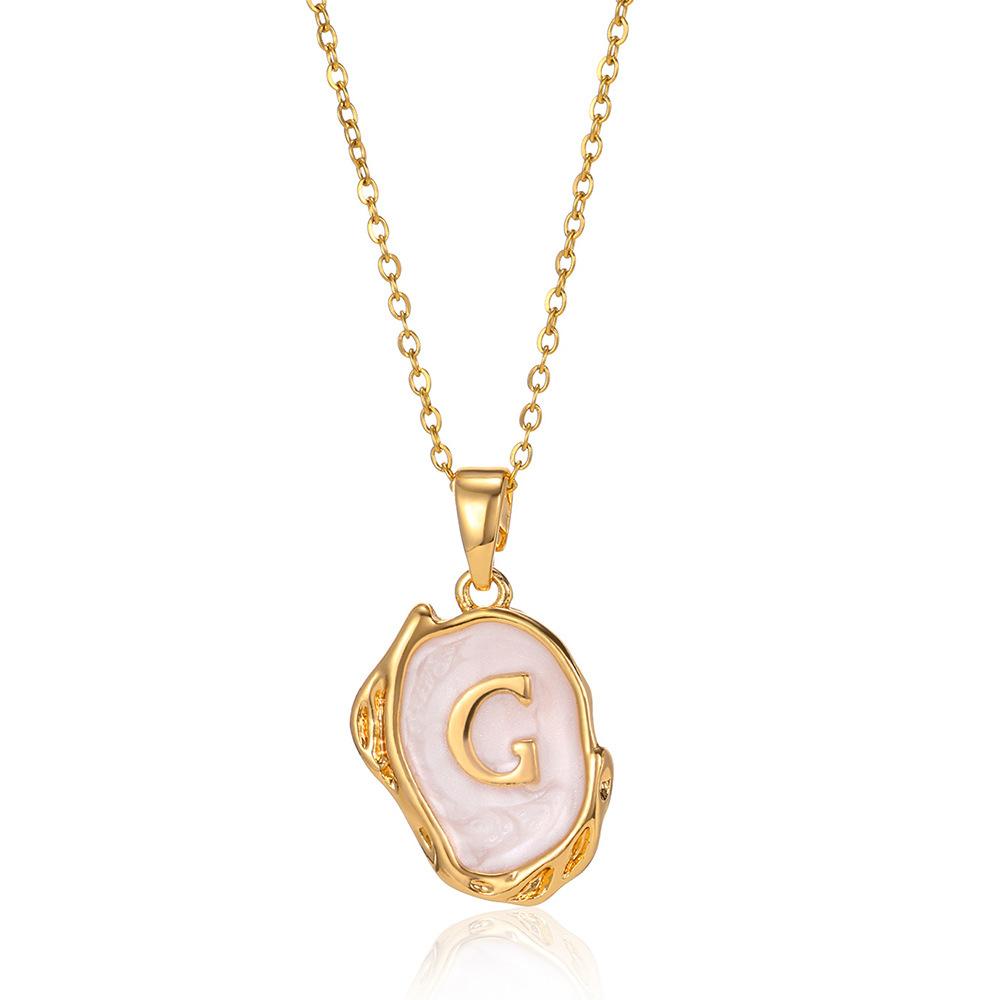 26 Letter Irregular Pendant Ladies 18K Gold-plated Letter Necklace Dating Birthday Gift