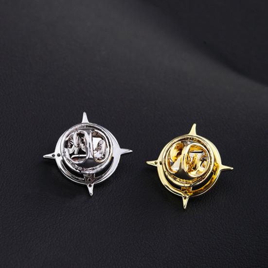 Brooch Six-Pointed Star Alloy Brooch Sparkling Rhinestones Inlaid Suit Corsage Shirt Collar Pin Personalized Badge Buckle