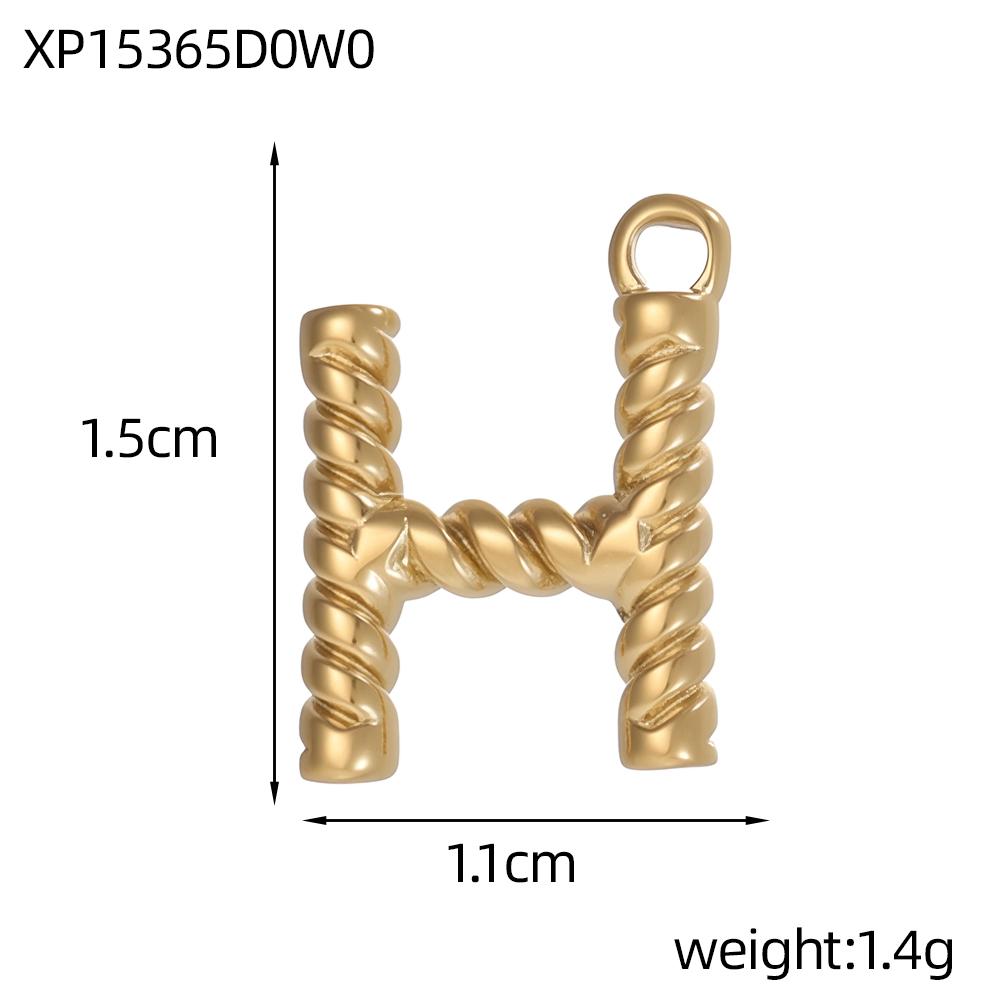 CARLIDANA Initial Alphabet Charms Gold Plated High Quality Stainless Steel Chunky Bubble 26 Letter Pattern Pendant Gift Jewelry
