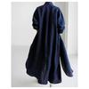 Spring and Summer Cotton and Linen Shirt Skirt Loose Irregular Shirt Cardigan Long Dress