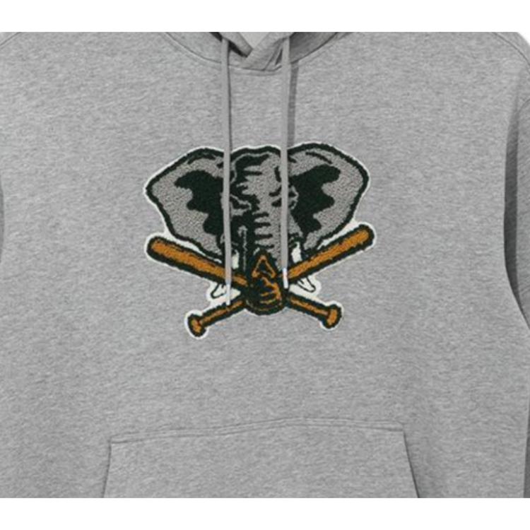 New Era MLB Series Solid Color Animal Pattern Embroidered Drawstring Hoodie Men hoodies Gray 13338687
