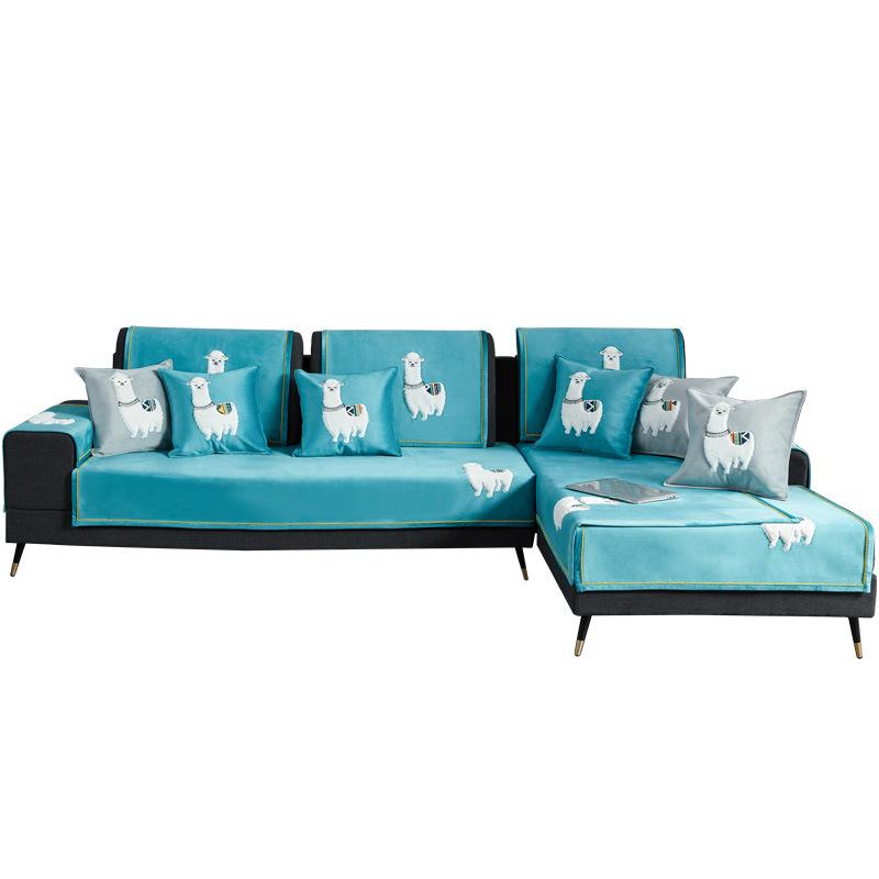

Modern Simple Plush Sofa Cushion Non Slip Cartoon Cute Living Room Leather Sofa Seat Cover Soft Comfortable Towel 70*70cm