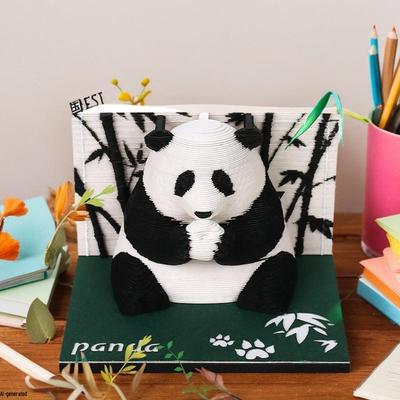 National Treasure Panda 3D Paper Sculpture - Creative Cultural Souvenir & Desktop Decoration with Sticky Notes