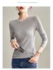 Women's White Mask Tencel Lyocell Wool Long Sleeve Slimming Base Layer Top - 2025 Autumn/Winter Collection