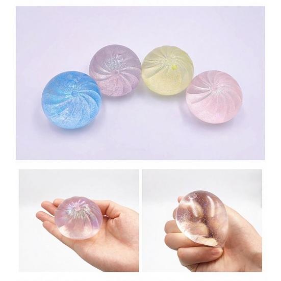 1/2/4Pcs Clear Steamed Bun Toy Stress Relief Slow Rising Small Dumpling Sensory Toy Hand Relaxation Soft Dough Ball Squeeze Fidget Toy