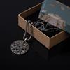 Trendy Men Necklace European and American Long Style Domineering Personality Pentagram Disc Pendant