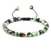 6mm Natural Stone Men Bracelets Charm Tiger Eye Black Beads Bracelet Braided Bangle Adjustable Charm Women Yoga Jewelry Pulseras