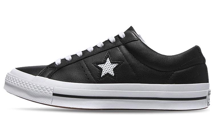 Converse One Star Low Leather Black White 158465C