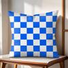 Classic Checkered Square Cushion Cover Natural Linen Organic Fabric DoubleSided Printing Couch Pillow Covers Home Decor