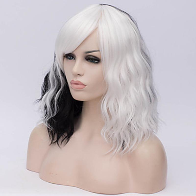 4 Colors Colorful Wig Women Synthetic Hair Cosplay Wig Rainbow Multi Color Party Wigs