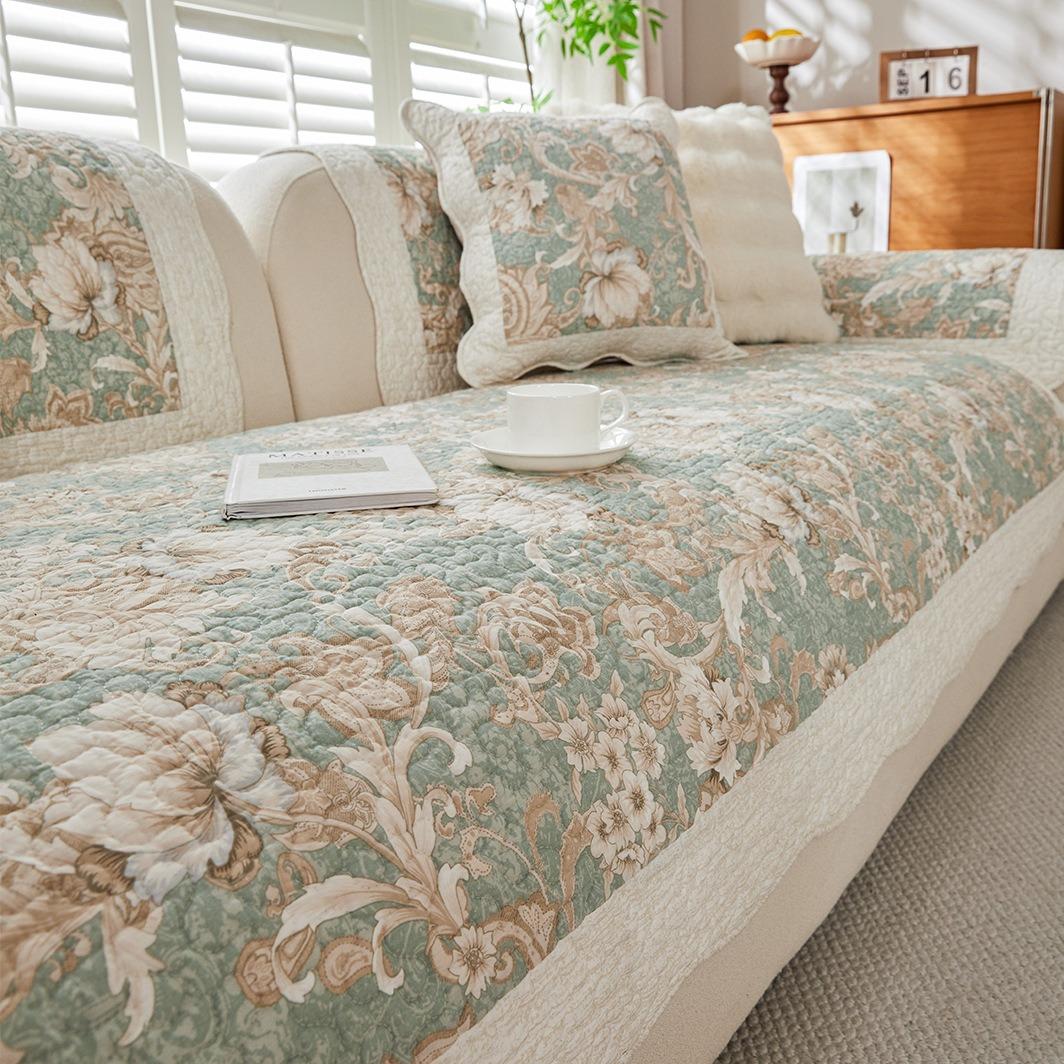 Хлопковый Чехол на Диван Для Всех Сезонов Домашняя Подушка на Диван Печатная Противоскользящая Накидка на Сиденье Современная Ткань для Дивана Подушка на Спинку Подлокотник 70x70cm 275x275in 2800₽