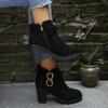 Damen Outdoor Bequeme Stiefeletten Sexy Mode Plateau Stiefel Schuhe Mode Dicke Hohe Absätze Stiefel