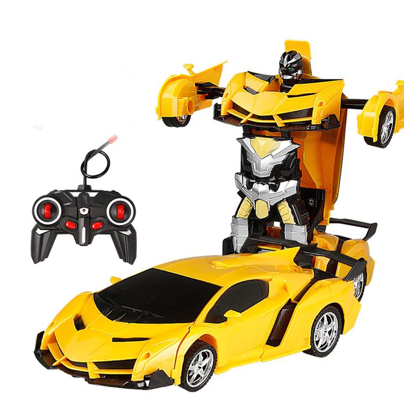 1:18 Remote Control Transforming Car One-button Deformation Robot Cars Toys For 3-11 Years Old Kids