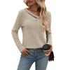 Women's Autumn Winter New Loose Casual V-Neck Button Tops Pit Striped T-Shirts for Women