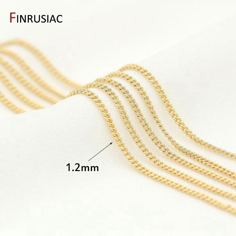 

14k Real Gold Plated 1.2mm Chains For Jewellery Making DIY Bracelet Necklaces Earrings Supplies Wholesale Length 1 meter