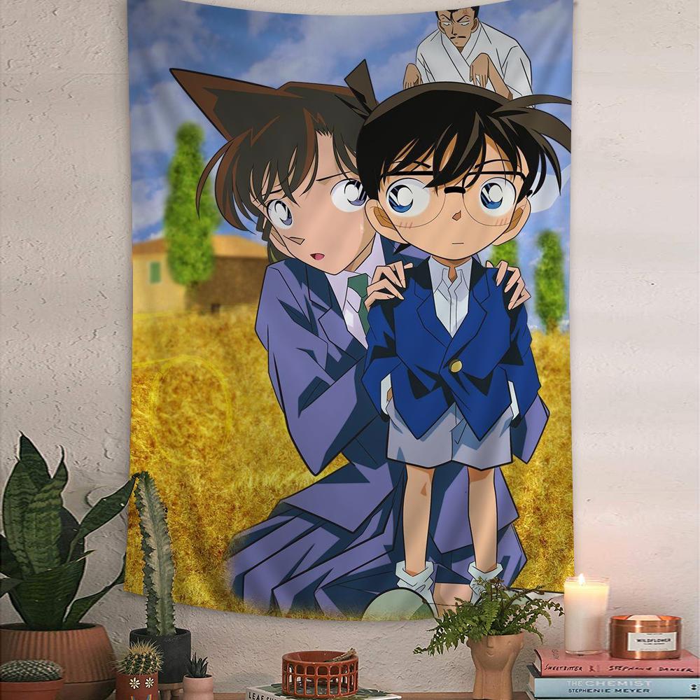 Detective Conan Japanese Printed Large Wall Tapestry Hanging Tarot Hippie Wall Rugs Dorm Art Home Decor