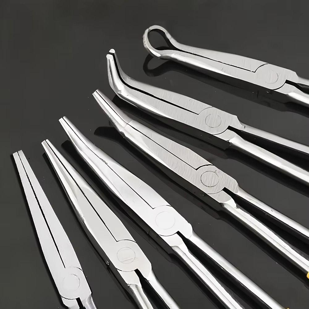 Straight Bent Tip Extra Long Nose Pliers 0/25/45/90 Degree Hand Removal Tools  Auto Care