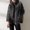 Women's Winter Stand Collar Fleece Coat - Thickened, Double-Sided Zipper Cardigan Sweater