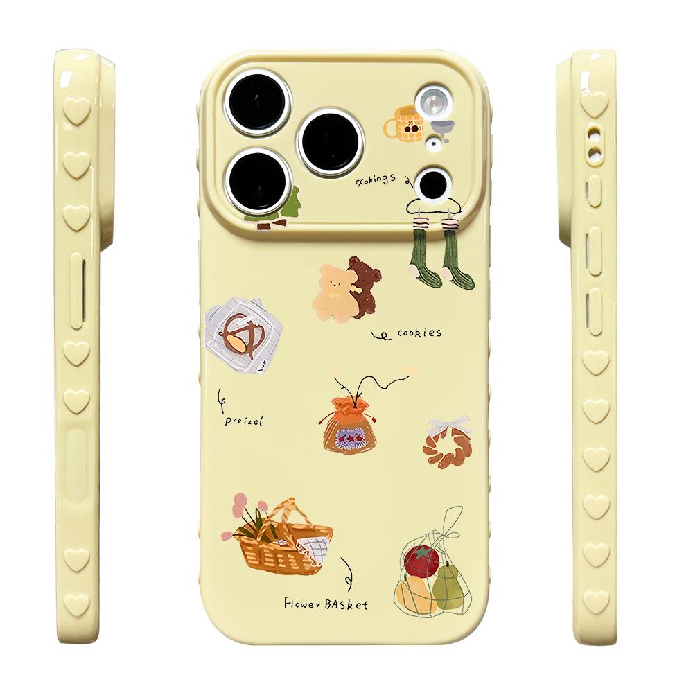 Spring picnic suitable for Apple 17PM mobile phone case 17/16PRO protective case, new iPhone15 anti-drop art