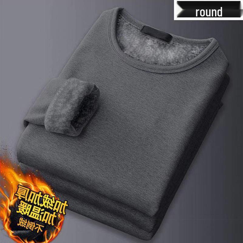 Men's Slim-Fit Self-Heating Velvet Lined Long Sleeve Base Layer Top