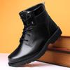 Men's J3575 Genuine Leather Snow Boots, Waterproof Wool-Lined High-Top Winter Footwear