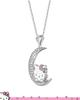 SALLY ROSE Hello Kitty Moon Cubic Zirconia Pendant Necklace Officially Licensed Sterling Silver Hello Kitty Necklace for Sterling Cubic Zirconia 18"