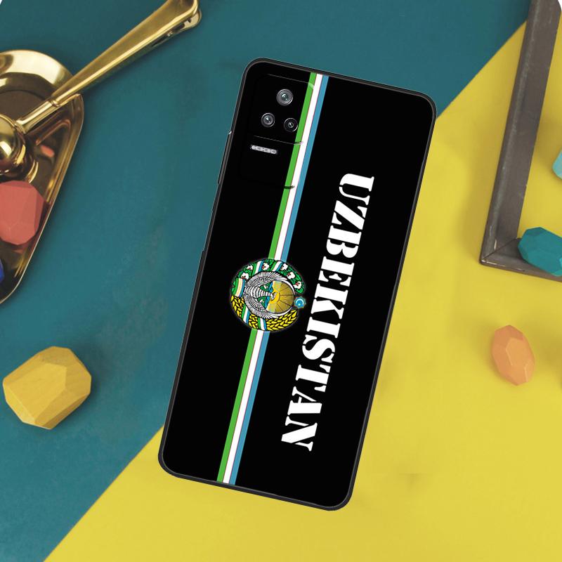 Uzbekistan Flag Coat Of Arms Case For Xiaomi 13T 11T 12T 14T Pro 13 14 15 Ultra POCO X7 Pro X3 X5 X6 F5 F6 M6 Pro Funda