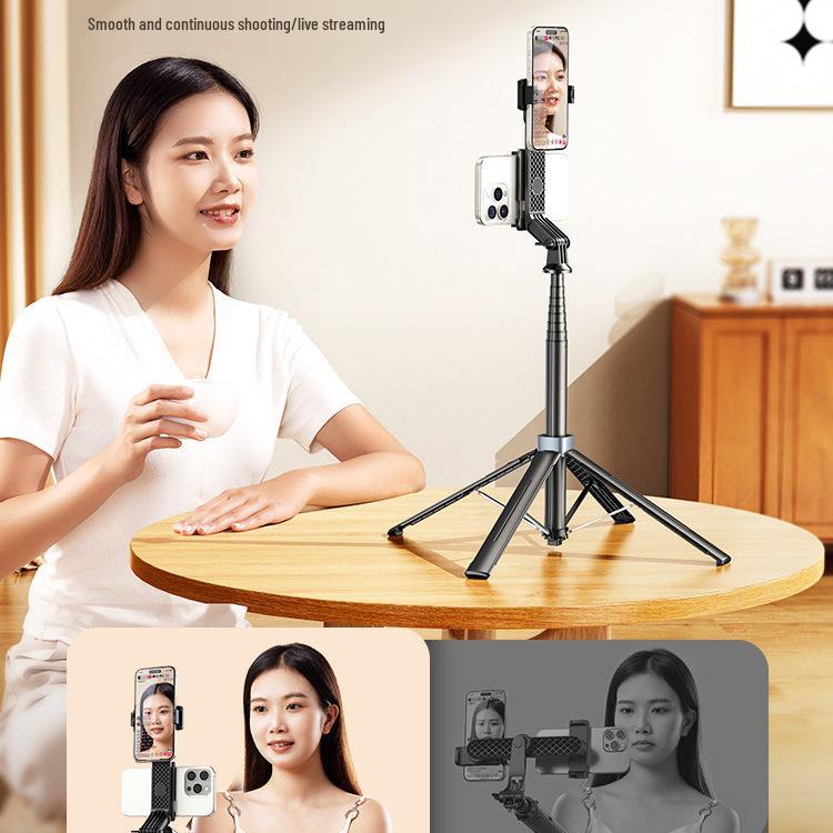 Portable Live Broadcast Tripod & Selfie Stick Stand for Outdoor Use