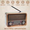 AM/FM Radio Vintage Desktop Radio, 30BTL Wooden Radio, Supports USB/1200mAh Rechargeable battery/TF, Suitable for Home, Office,