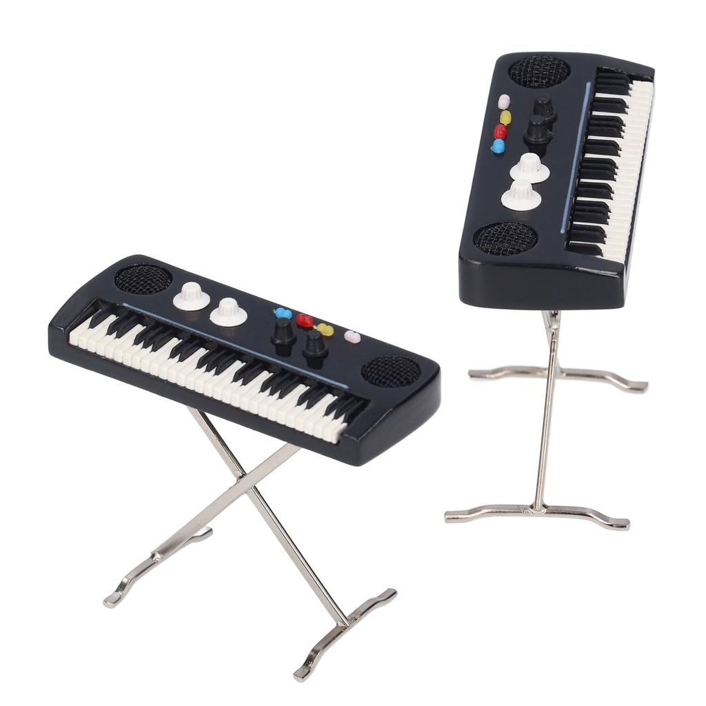 Miniatur Elektronische Orgel Modell Mini Größe 7cm/2.8in Natürliches Harzmaterial Bemalte Oberfläche Musikalisches Ornament