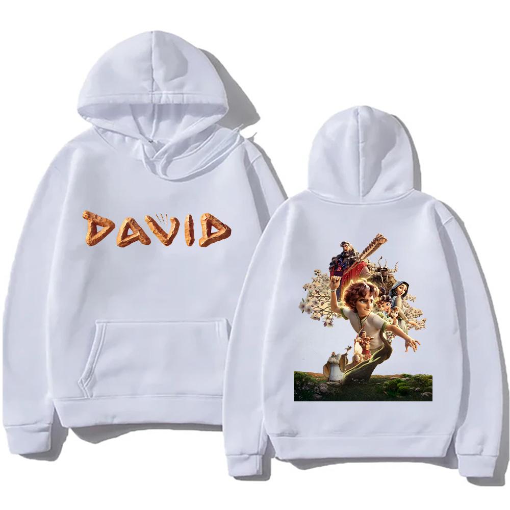 DAVID Film Hoodies Film Grafik Sweatshirts Trendige Pullover Anime Print Langarm Lässig Locker Streetwear