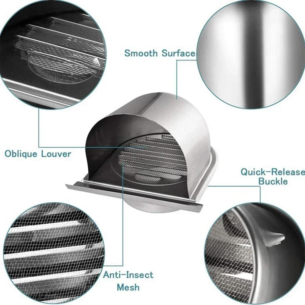 Stainless Steel Wall Ceiling Air Vent Ducting Ventilation Exhaust Grille Cover Outlet Fresh Air System Heating Cooling Vents Cap