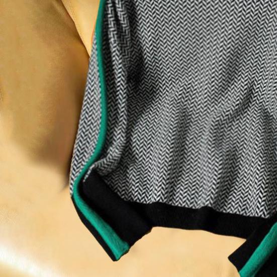 Ženy Podzim Zima Kontrastní barva Svetr Vysoký límec Dlouhý rukáv Sestřihy Design Pletené topy Silný teplý svetr