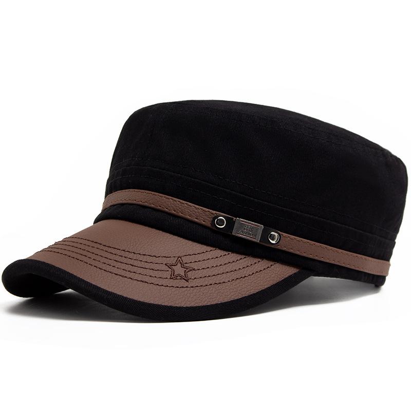 Casual Cadet Hat Man Flat Top Caps Fashion Cotton Visor Hats Summer Autumn Vintage Army Hats Adult Dad Hat Unisex Baseball Cap