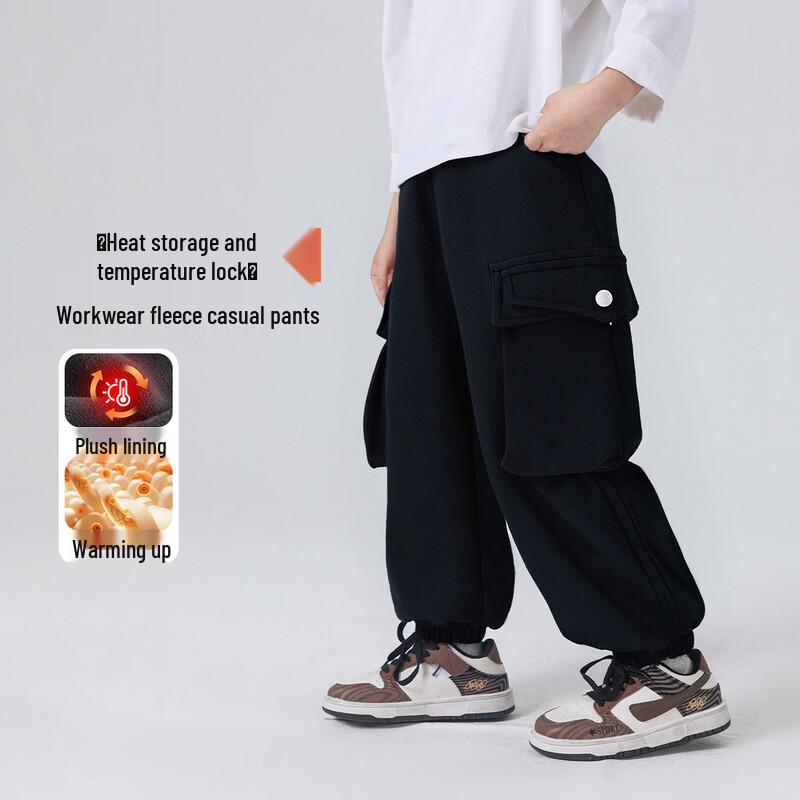 Boys Fleece-Lined Autumn/Winter Cargo Pants 120