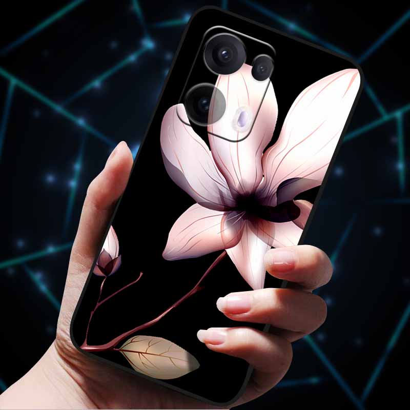 3D Flowers Emboss Fundas For OPPO Reno 13 Reno13 Pro 13F 5G Case Soft Silicone Phone Case for OPPO Reno13 Pro Back Cover Coque