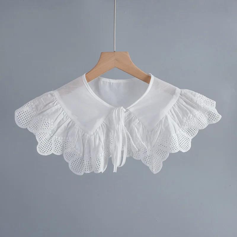 

Кружевной воротник-жабо для женщин, отложной воротник для рубашки, съемный воротник-шаль, маленький шарф, съемные наплечные накидки, накладной воротник