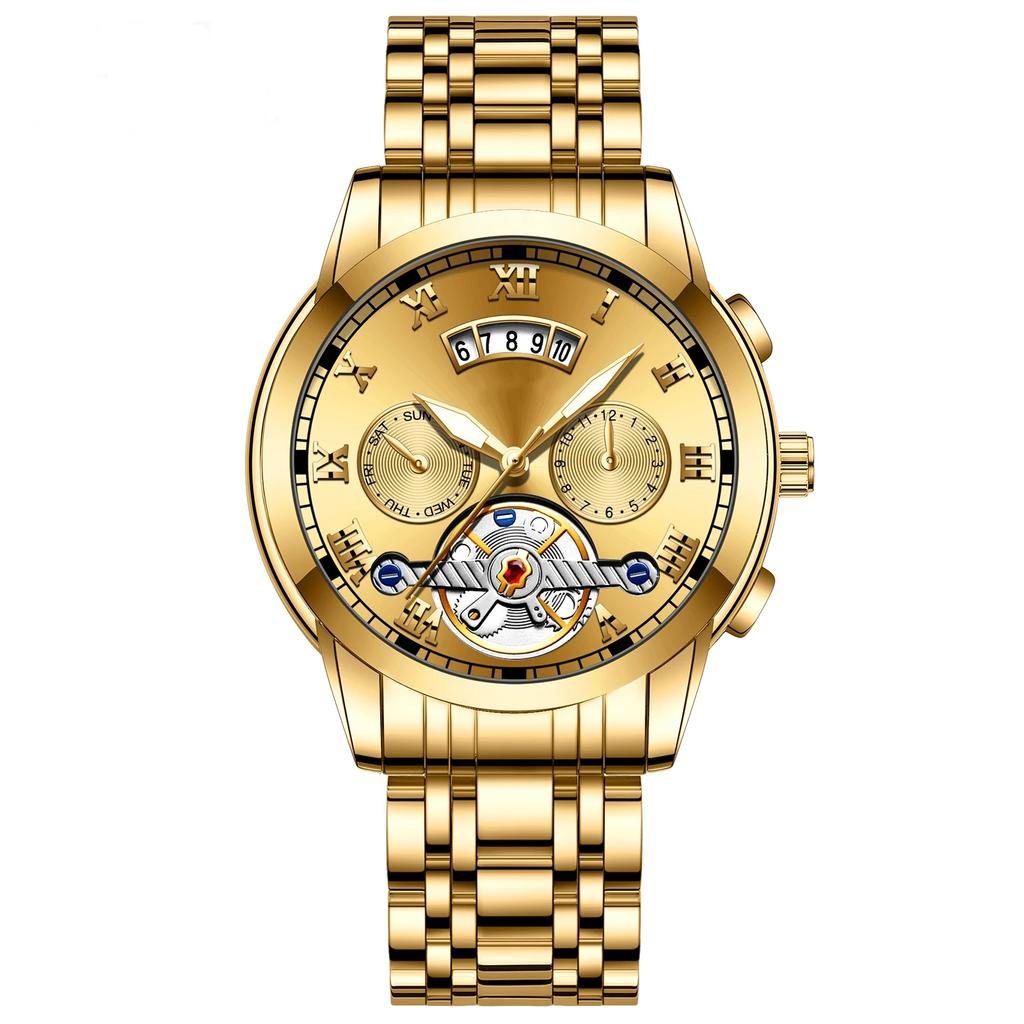 Mens Stainless Steel Luminous Clock Watch Casual 3Bar Waterproof Outdoor Sport Wristwatch